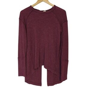 We The Free Sweater Small Relaxed Purple Boho Hippie Split Back Pullover Top